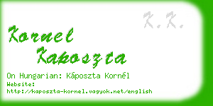 kornel kaposzta business card